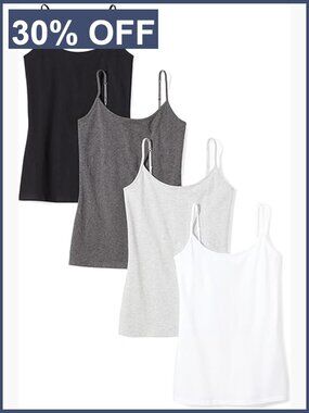 Pack of 4 Slim-Fit Camisoles Layering Essential Cami Tanks